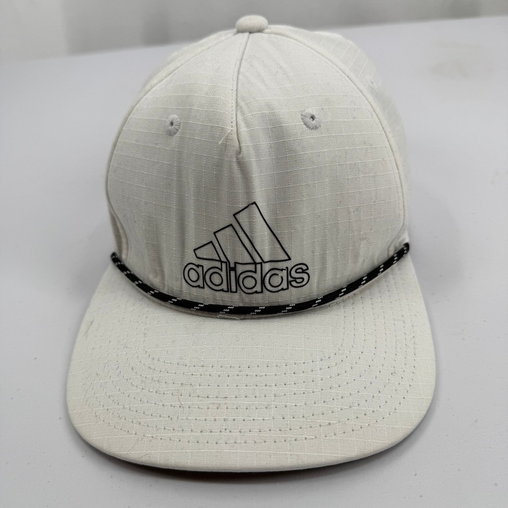 Adidas AEROREADY Ripstop Snapback Hat‎ Mens White Black Logo Rope Cap OSFM